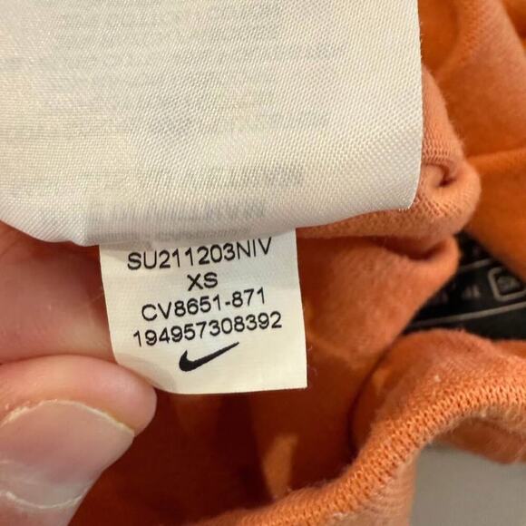 Nike Sportswear Club Fleece Sweat Shorts Womens Size XS Bright Orange Drawstring - Picture 8 of 8